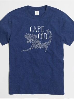 J. Crew Factory Cape Cod Map Blue Men's T-Shirt Size Medium